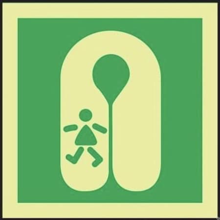 Accuform 6 in W x 6 in H, Glow Adhesive Vinyl MLMR122GE